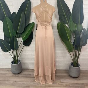 Lulu's In Love Forever blush pink ruffle gown